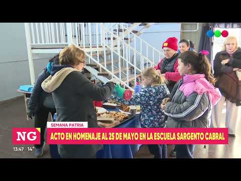 Semana patria: acto homenaje al 25 de mayo en la Escuela Sargento Cabral
