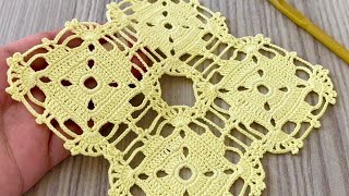 💛Incredibly Beautiful Square Crochet Motif💛 How to Make a Unique Pattern for a Runner