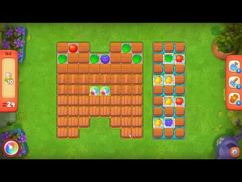 Gardenscapes level 168 - 24 Moves - No Boosters