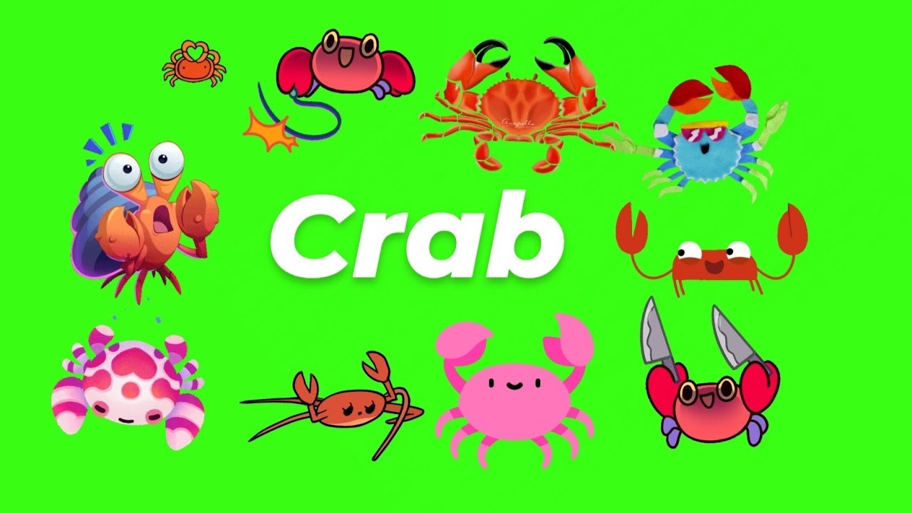 Animated Crab GIF Green Screen Pack (Free Download)