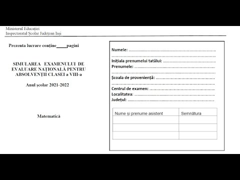 Simulare matematică EN ISJ Iaşi - 2022
