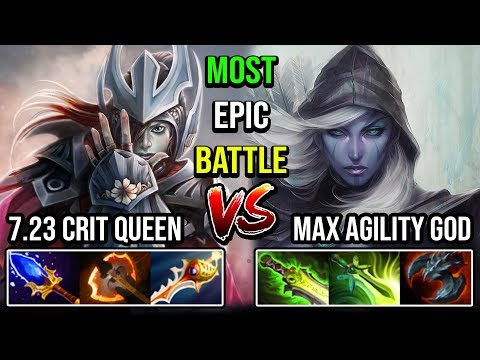 MOST EPIC CARRY BATTLE IN 7.23E Crazy Crit Battlefury Phantom Assassin Vs Max Agility Drow Ranger
