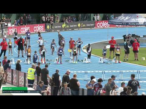 Boys U11 80m Hurdles Timed Final 3: 2022/23 State Track and Field Championships