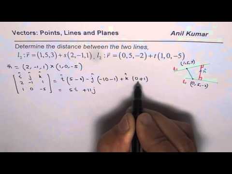 Distance between two skew lines Vectors 2016 Test - EDEXCEL - GCSE