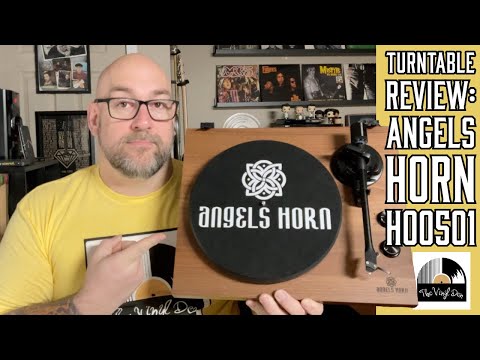 ANGELS HORN Vinyl Record Player, Hi-Fi System Bluetooth Turntable Players with Stereo Bookshelf Speakers, Built-in Phono Preamp, Belt Drive 2-Speed, Adjustable Counterweight, AT-3600L video review thumbnail