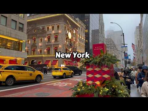 Christmas In New York City ✨ Manhattan Holiday Season 🎁 Walking Tour 4K