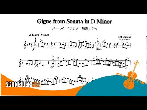 Gigue Sonata in D minor, Veracini [ Violin Sheet Music ] Method Suzuki Book 5