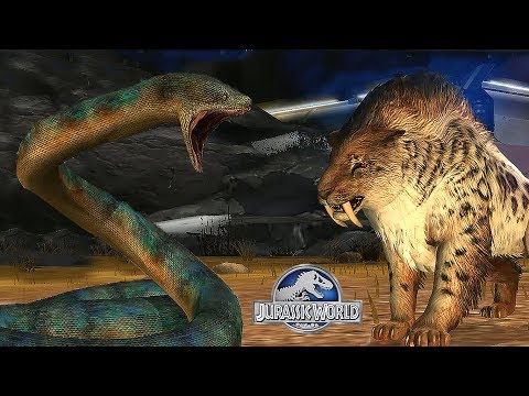 TITANOBOA VS SMILODON - CENOZOIC TOURNAMENT || JURASSIC WORLD THE GAME