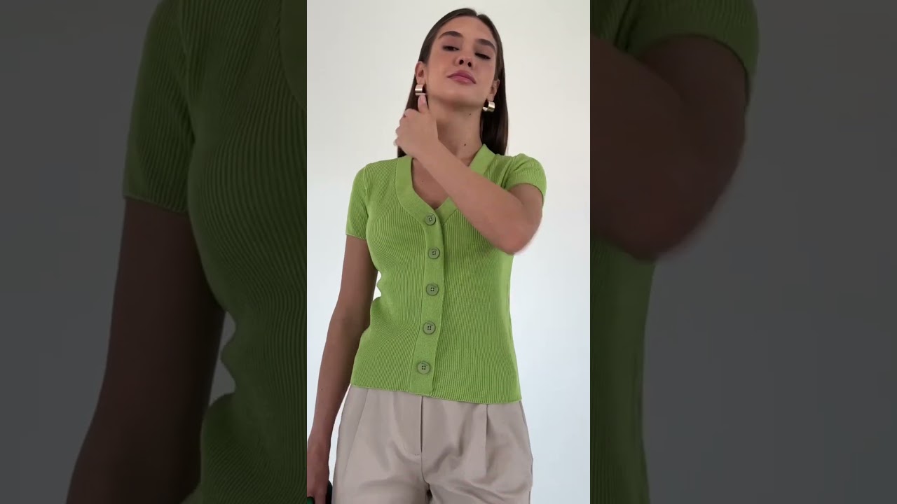 Knit T-Shirt  Light green
