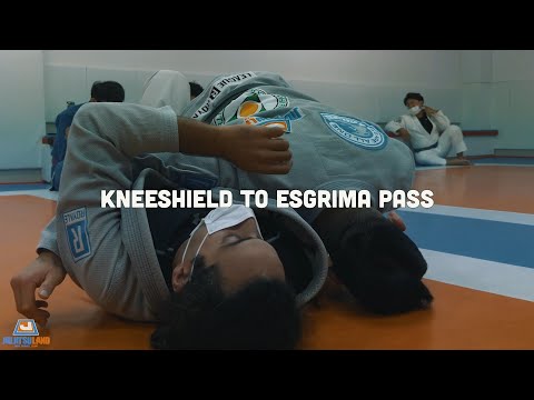 [주랜기술#201] 니쉴드 to 언더훅 esgrima 패스 (Half Guard Underhook Esgrima Pass)