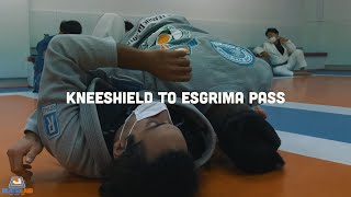 [주랜기술#201] 니쉴드 to 언더훅 esgrima 패스 (Half Guard Underhook Esgrima Pass)