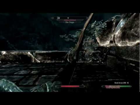 the elder scrolls v: skyrim -- dragon fight (windhelm bridge)
