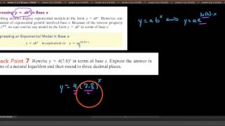 Rewriting an exponential model as having base e