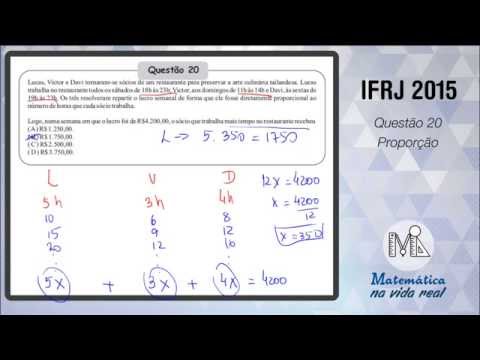 IFRJ 2015 - Questão 20 - Proporção