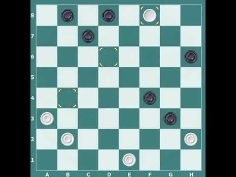 Учимся играть в шашки Перекресток 3.  ... fe7  Соков В. - Святой П.  Чемпионат 1939 г.