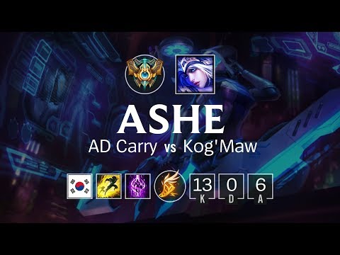 Ashe AD Carry vs Kog'Maw - KR Challenger Patch 8.11