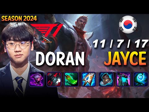 T1 Doran JAYCE vs GRAGAS Top - Patch 14.24 KR Ranked | lolrec