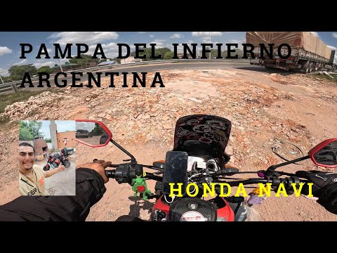 HONDA NAVI CRUZANDO LA PAMPA DEL INFIERNO AREGNTINA