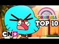 De Wonderlijke Wereld van Gumball | Top 10 van domste acties | Cartoon Network