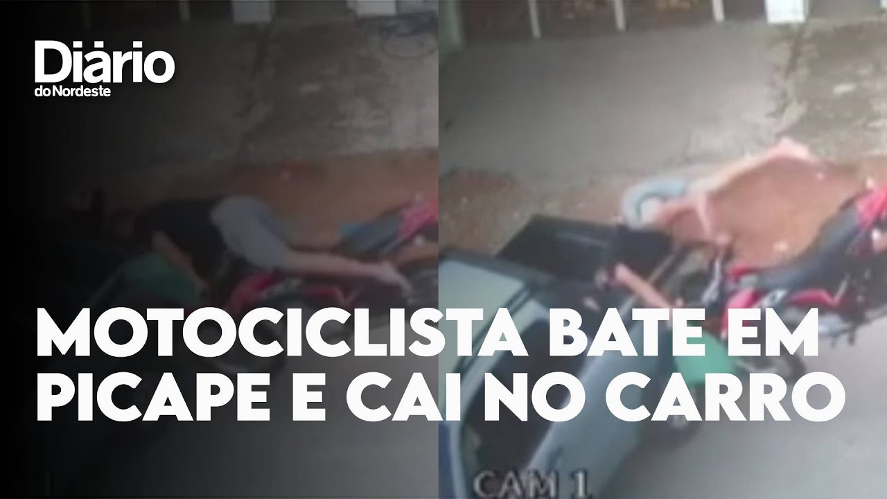 Imagem da notícia VÍDEO: Motociclista colide em veículo em Ipu, cai na carroceria e perde a dentadura
