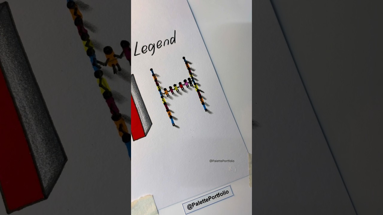 Letter “H”. BEGINNERS to LEGEND. #howtodraw #art #drawing #artist #shorts