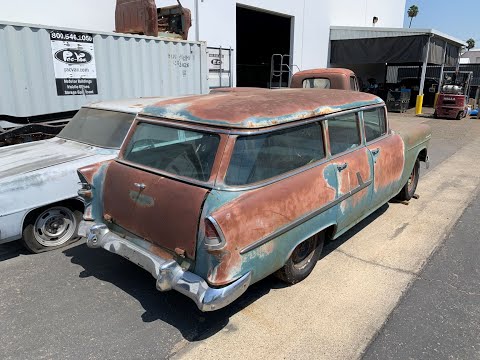 1955-1957 Chevy wagon spare tire delete, tailgate, filler panel installation for a larger fuel tank