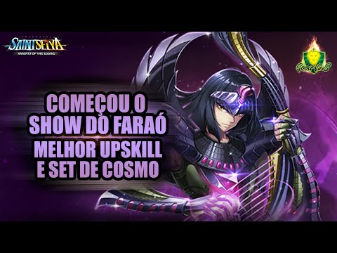 UPANDO o FARAÓ de ESFINGE - Qual o UPSKILL e SET de COSMO ideal pós CR? Saint Seiya Awakening