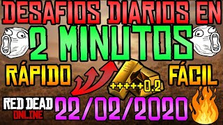 Desafíos Diarios RED DEAD ONLINE 22/02/2020 en 2 MINUTOS