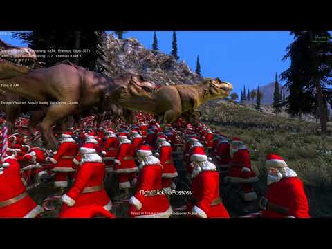 5000 Santas Vs 500 T-Rexes