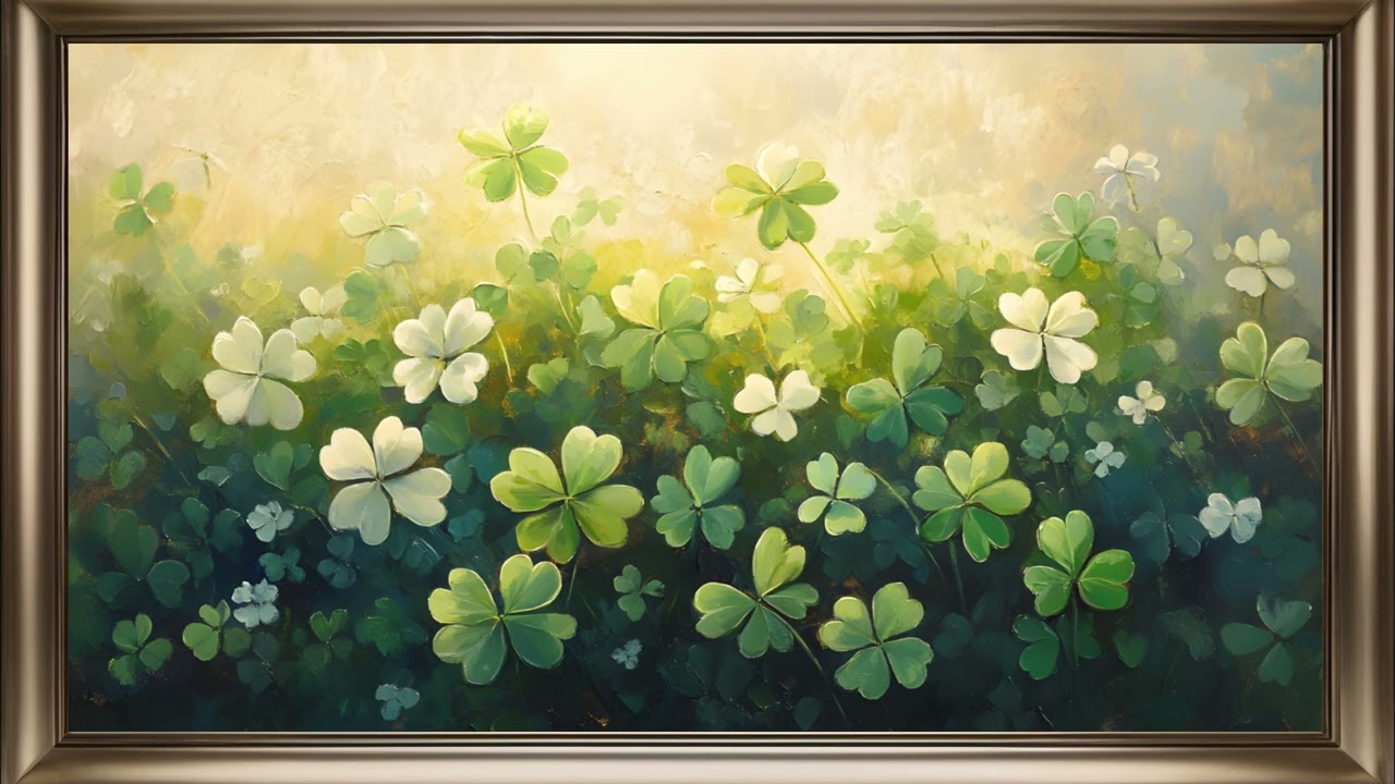 Lucky Shamrock Frame TV Art | St-Patrick's Day Screensaver For Your TV ☘️