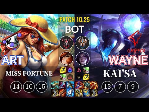 RJ Art Miss Fortune vs GRF Wayne Kai'Sa Bot - KR Patch 10.25