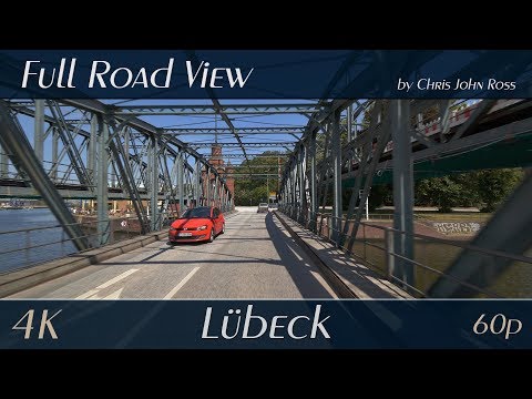 Lübeck, Germany: Innenstadt, St. Gertrud - Kanalstraße, Hubbrücke, Hafenstraße - 4K (UHD/2160p/60p)