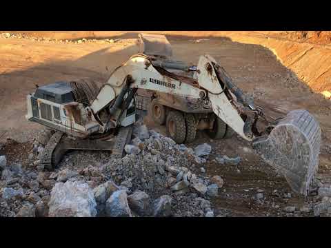 Liebherr 984 Excavator Loading Caterpillar 777 And 775 Dumpers - Sotiriadis Labrianidis Mining