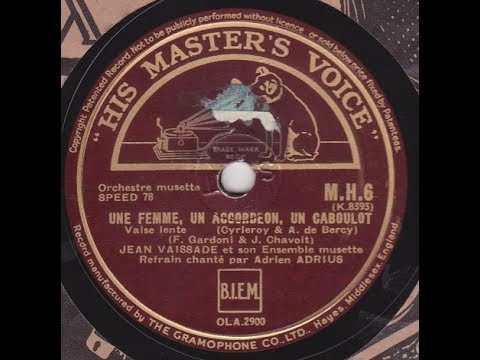 Jean Vaissade  " une femme ,  un accordéon ,  un caboulot "  1939