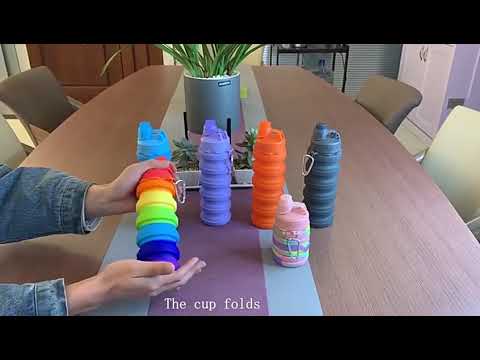 Folding water bottle food-grade silicone