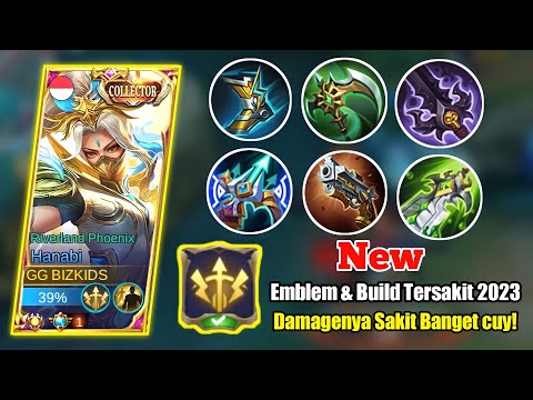HANABI NEW EMBLEM & BUILD TERBARU 2023 - KALIAN HARUS COBAIN! DIJAMIN DAMAGENYA SAKIT BANGET! MLBB