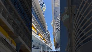 Walking between two of the largest cruise ships! #staroftheseas #utopiaoftheseas #royalcaribbean