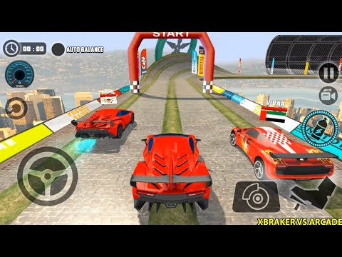 Impossible Car Tracks 3D - Red Sport Car Driving Multiplayer Mode Gameplay Walkthrough Simulator
