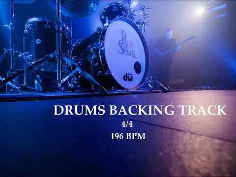 DRUM BACKING TRACK - 196 BPM 4/4 - BINARY RHYTHMIC - YOU TUBE