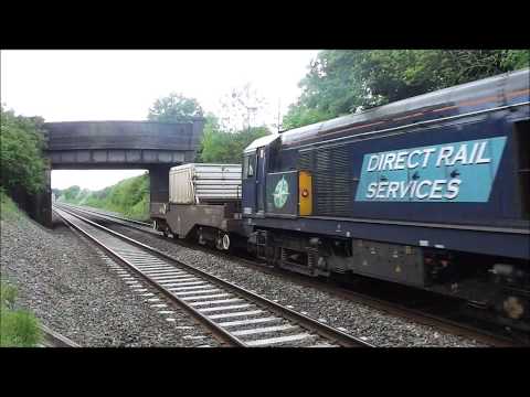 HD DRS 37667 20302 FULL THRASH away from spetchley loop on 6m63 bridgewater-crewe 16/5/14