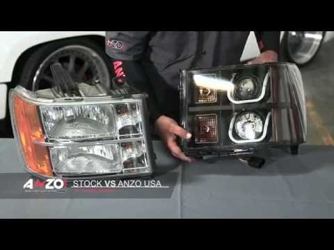 Anzo USA 2007-2013 GMC Sierra U-Bar Projector Headlight
