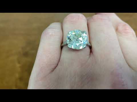 4.96ct Center Art Deco Era Old European Cut Diamond Engagement Ring - Haydon Ring - Hand Video