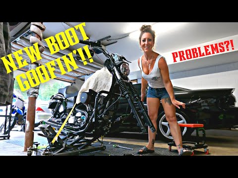 Heavy Duty Drop-In Progressive Suspension Install-  HARLEY DYNA BUILD PART 9!