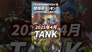 【OW2】最新版！使用率ランキング 2025年4月 タンク編 - オーバーウォッチ2 #shorts #オーバーウォッチトピック #オーバーウォッチ2