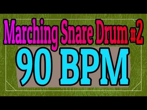 90 BPM Marching Snare Drum Rock #2 - 4/4 Drum Track - Metronome - Drum Beat