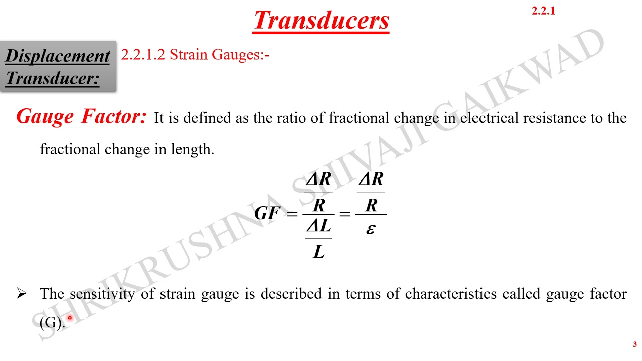 Strain Gauges and Unbonded Strain Gauge