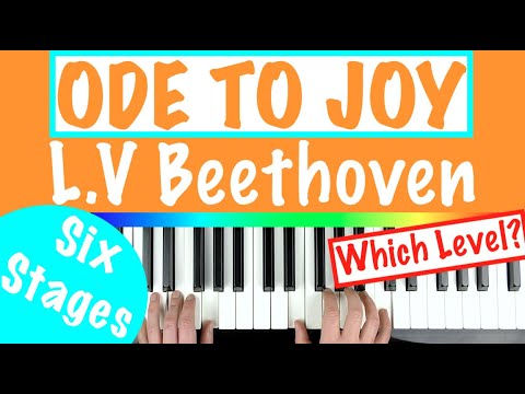 How to play ODE TO JOY - Beethoven's 9th Symphony Piano Tutorial [6 Stages]
