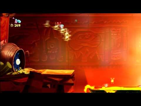 Rayman Origins Walkthrough - Part 21 - Luscious Lakes - Dragon Soup & You're on Fire!