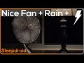 ► Dripping Rain and Thunder with Medium Speed Fan Sounds for Sleeping. Fan White Noise. Rain/Thunder