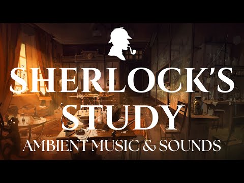 Sherlock's Study | Sherlock Holmes Inspired Music | Ambient Music with Crackling Fire